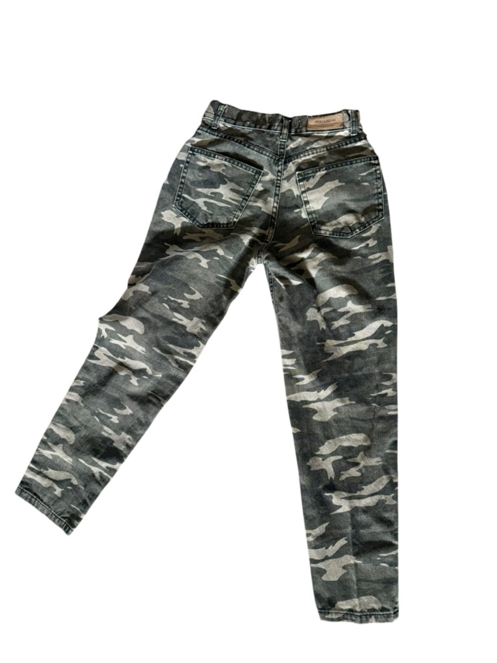 Pull&Bear Olive Green Camouflage High-Waist Jeans - Picture 3 of 4